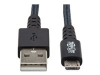 Bild von EATON TRIPPLITE Heavy-Duty USB-A to USB Micro-B Cable - M/M USB 2.0 UHMWPE and Aramid Fibers Gray 6ft. 1,83m