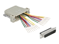 Bild von DELOCK D-Sub HD 44 Pin Crimp Stecker zu 2xRJ45 Buchse mit Montagesatz beige