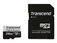 TRANSCEND USD350V 256Go microSD w/adapter U3 High Endurance