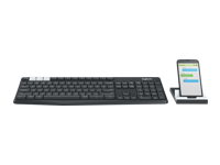 Bild von LOGITECH K375s Multi-Device Wireless Keyboard and Stand Combo - GRAPHITE/OFFWHITE - 2.4GHZ/BT (DE)