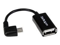 Bild von STARTECH.COM Micro USB rechts gewinkelt auf USB OTG Adapter Stecker / Buchse - Schwarz