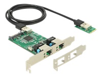 Bild von DELOCK Konverter M.2 Key B+M Stecker > 2 x Gigabit LAN – Low Profile Formfaktor