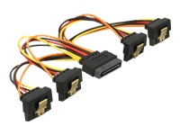 Bild von DELOCK Kabel SATA 15 Pin Strom Stecker mit Einrastfunktion > SATA 15 Pin Strom Buchse 4 x unten 15 cm