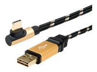 Bild von ROLINE GOLD USB 2.0 Kabel USB A ST reversibel - USB C ST gewinkelt 3m