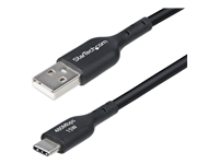 Bild von STARTECH.COM 30cm USB-A auf USB-C Ladekabel Laden & Synchronisieren 3A USB 2.0 TPE-Mantel Schwarzes USB Schnellladekabel