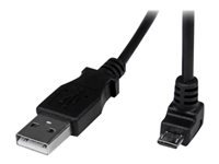 Bild von STARTECH.COM 2m USB 2.0 A auf Micro B Kabel abgewinkelt - Schwarz - USB A / Micro B Datenkabel / Anschlusskabel