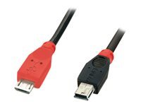 Bild von LINDY USB 2.0 Kabel Typ  Micro-B / Mini-B  OTG, 1m Micro-B Stecker an Mini-B Stecker