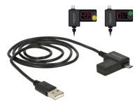 Bild von DELOCK Kabel USB micro-B St > USB-A St mit Anzeige für V / A 1 m