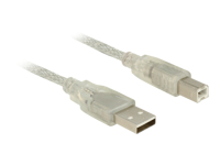 Bild von DELOCK Kabel USB 2.0 A Stecker > USB 2.0 B Stecker transparent 3m