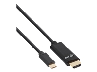 Bild von INLINE USB Displaykabel USB Typ-C Stecker zu HDMI Stecker DP Alt Mode 4K2K schwarz 1m