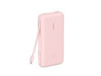BELKIN 20k PD30w Integrated USB-C Cable Power Bank Pink
