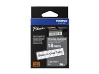 BROTHER P-Touch TZE-S141 black on clear 18mm strong adhesive