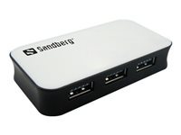 Bild von SANDBERG USB 3.0 Hub 4 ports Viermal USB 3.0 Ausgaenge Ueberlastungsschutz 1m USB 3.0 Kabel und 230V Netzteil im Lieferumfang