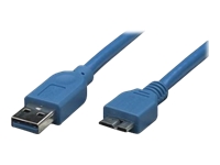 Bild von TECHLY USB3.0 Anschlusskabel blau 0,5m Stecker Typ A auf Stecker Typ Micro B