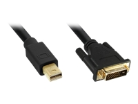 Bild von INLINE Mini DisplayPort zu DVI Kabel Mini DisplayPort Stecker auf DVI-D 24+1 Stecker schwarz/gold 3m