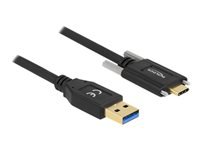 Bild von DELOCK SuperSpeed USB USB 3.2 Gen 1 Kabel Typ-A Stecker zu USB Type-C Stecker mit Schrauben seitlich 1,5 m