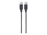 Bild von MANHATTAN USB 2.0 A Anschlusskabel 1m Typ A Stecker - Typ A Stecker 480 Mbps 1m schwarz