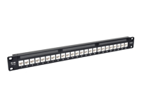EATON TRIPPLITE 24-Port Cat6a Patch Panel Feedthrough Rack,mount RJ45 Ethernet, 1U Patch panel CAT 6a RJ-45 X 24 1U 19 TAA Compliant