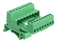 Bild von DELOCK Terminalblock Set für Hutschienen 8 Pin mit Rastermass 5,08 mm gewinkelt