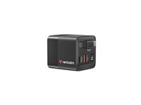 VERBATIM GAN CHARGER 65W 2 PORT RETR CABLE US/EU/UK ADP WCF (P)