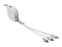 Bild von DELOCK USB Type-C 3 in 1 Aufrollladekabel fur Lightning / Micro USB / USB Type-C weiss