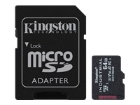 Bild von KINGSTON 64GB microSDXC Industrial C10 A1 pSLC Card + SD Adapter