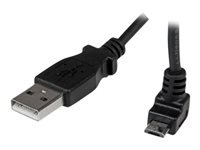 Bild von STARTECH.COM 2m USB 2.0 A auf Micro B Kabel aufwärtsgewinkelt - Schwarz - USB A / Micro B Datenkabel / Anschlusskabel