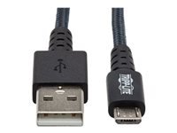 Bild von EATON TRIPPLITE Heavy-Duty USB-A to USB Micro-B Cable - M/M USB 2.0 UHMWPE and Aramid Fibers Gray 10ft. 3,05m