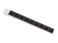BACHMANN IT PDU 19 inch 1U 9xT23 black, aluminium profile, clip angle, 3m power cord T23