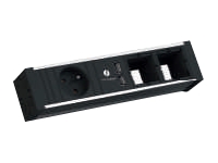 BACHMANN VENID 1xCH T13 1xUSB Charger black with thermal fuse 10A 229 mm 4-way with Wieland GST18 plug connector