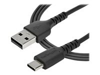 Bild von STARTECH.COM 1m USB 2.0 auf USB-C Kabel - Hochwertiges USB 2.0 Kabel - USB-Kabel - Schwarz - Aramidfaser