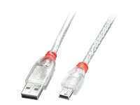 Bild von LINDY USB 2.0 Kabel A/Mini-B, transparent, 0,2m USB High Speed