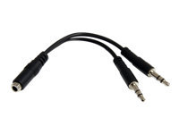 Bild von STARTECH.COM 3,5mm Audio Klinke Y Kabel - Headset Splitter - 1 x 3,5mm (Buchse) 2 x 3,5mm (Stecker)