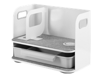 Bild von DIGITUS Desk organizer with storage drawer + QI Charger white/grey