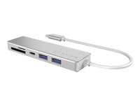 Bild von ICY BOX IB-HUB1413-CR USB 3.0 Type-C HUB mit 1x USB 3.0 Type-C 2x USB 3.0 Type-A 1x SD 1xmicroSD integriertes Kabel