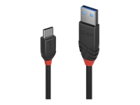 Bild von LINDY 0,5m USB 3.1 Typ A an C Kabel 3A Black Line