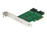 Bild von STARTECH.COM 3 Port M.2 SSD (NGFF) Adapterkarte - 1x PCIe (NVMe) M.2, 2x SATA III M.2 - PCIe 3.0 - PCI Express 3.0 M.2 NGFF Kart