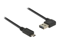 Bild von DELOCK Kabel EASY-USB 2.0 Typ-A Stecker gewinkelt links / rechts > EASY-USB 2.0 Typ Micro-B Stecker schwarz 5 m