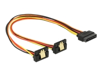 Bild von DELOCK Kabel SATA 15 Pin Strom Stecker mit Einrastfunktion > 2 x SATA 15 Pin Strom Buchse 30 cm