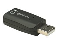 Bild von MANHATTAN Hi-Speed USB 3D Sound Adapter stellt Mikrofoneingang und Audioausgang an einem USB-Port zur Verfuegung 3D und Virtual 5.1