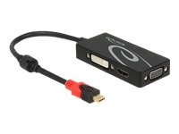 Bild von DELOCK Adapter mini Displayport 1.2 Stecker > VGA / HDMI / DVI Buchse 4K Passiv schwarz