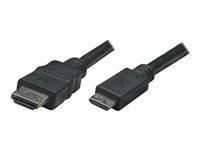 Bild von MANHATTAN High Speed HDMI Kabel 1,8m schwarz  Mini HDMI 19-Pol Stecker auf HDMI 19-Pol Stecker mit vernickelten Kontakten