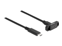 Bild von DELOCK SuperSpeed USB 10 Gbps USB 3.2 Gen 2 Kabel USB Type-C Stecker zu Buchse 1m zum Einbau schwarz