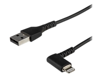 Bild von STARTECH.COM RUSBLTMM2MBR 2m abgewinkeltes Lightning- auf USB-Kabel - Robustes Apple MFi-zertifiziertes Kabel - Schwarz