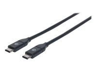 Bild von MANHATTAN USB 3.1 Typ C Gen2 Kabel 0,5m Typ C-Stecker auf Typ C-Stecker 10 Gbit/s schwarz