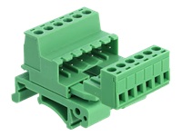 Bild von DELOCK Terminalblock Set für Hutschienen 6 Pin mit Rastermass 5,08 mm gewinkelt