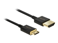 Bild von DELOCK Kabel High Speed HDMI mit Ethernet - HDMI-A Stecker > HDMI Mini-C Stecker 3D 4K 0,25 m Slim High Quality