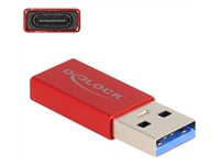 Bild von DELOCK USB 10 Gbps Adapter USB Typ-A Stecker zu USB Type-C Buchse aktiv rot