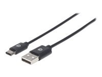 Bild von MANHATTAN USB 2.0 Typ C-Kabel 3m Typ A-Stecker auf Typ C-Stecker 480 Mbit/s schwarz