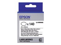 EPSON Ruban LK-8WBWAB - Étiquette prédécoupée ovale Noir/Blanc 25x38mm